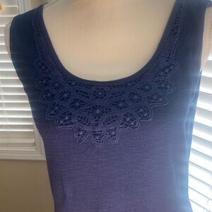 Womens Navy Blue Tank Top blouse Large New Directions